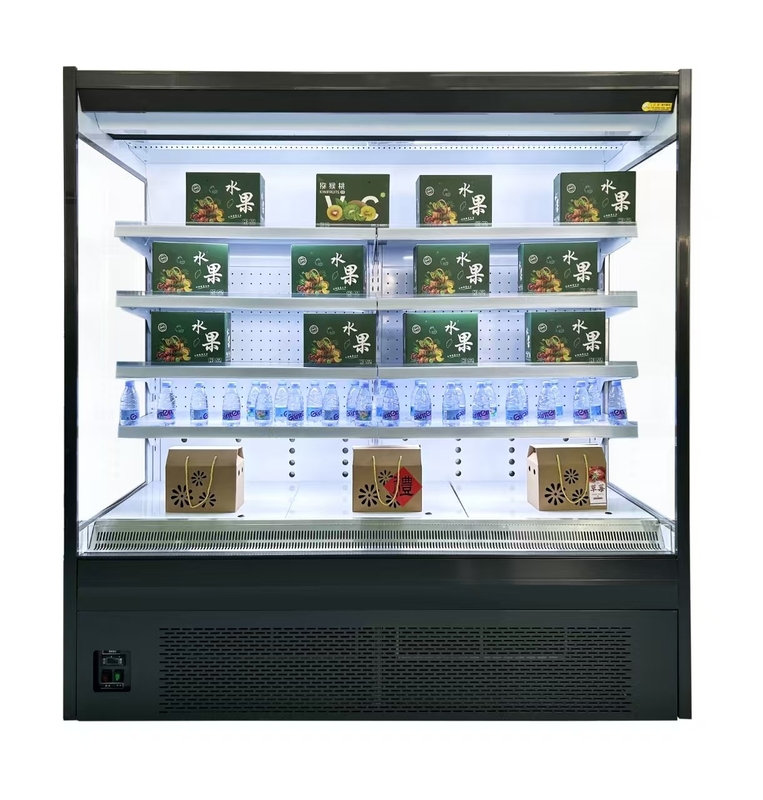Commerciële open koelvitrine, plug-in type, multideck display koeler voor groenten en dranken