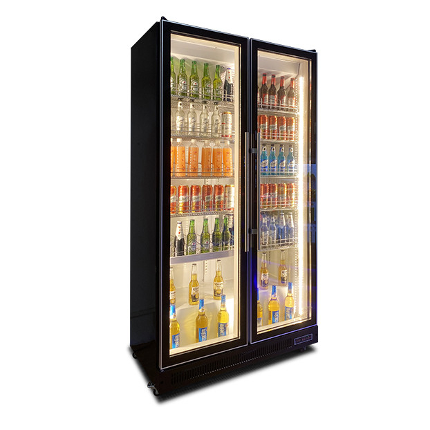 Twee glazen deuren Commerciële meerdere LED-lampen Drank / Liquor koelplaat koelkast