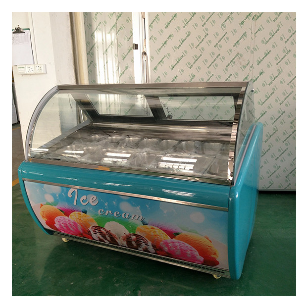 Fabriek Direct Verkoop Gekromd Glas 16 Tray Cake Koelplaat Vriesmachine Te koop