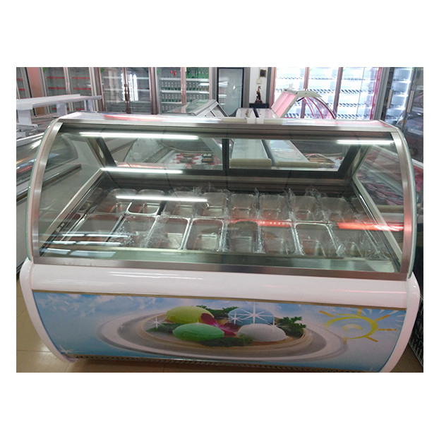 Fabriek Direct Verkoop Gekromd Glas 16 Tray Cake Koelplaat Vriesmachine Te koop