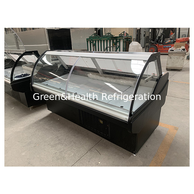 Donkergrijzige voor- en achterkant gebogen glas Kookvoedsel koelkast Display Kookvoedsel vriezer