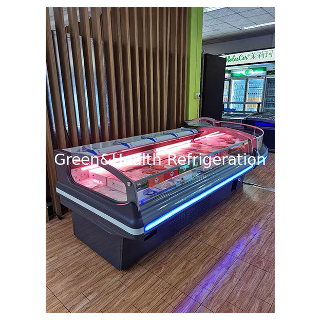 Hoogwaardige horizontale geïmporteerde compressor snelle koeling laagtemperatuur vers vlees opslag display vriezer