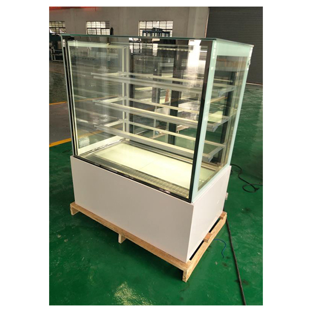Witte/zwarte rechthoekige multi-laag plank Glas roestvrij staal cake koelkast Display Freezer