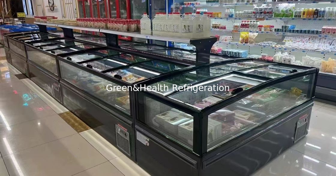 -22 graden Diepvries Vismarkt display Plug-In Eilandvriezer voor Supermarkt