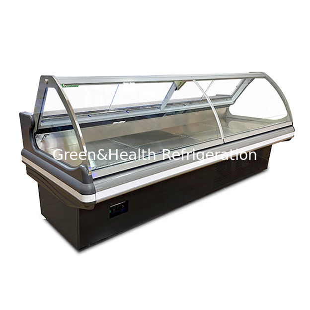 Commerciële horizontale rood met LED-lichten vers vlees opslag display vriezer te koop