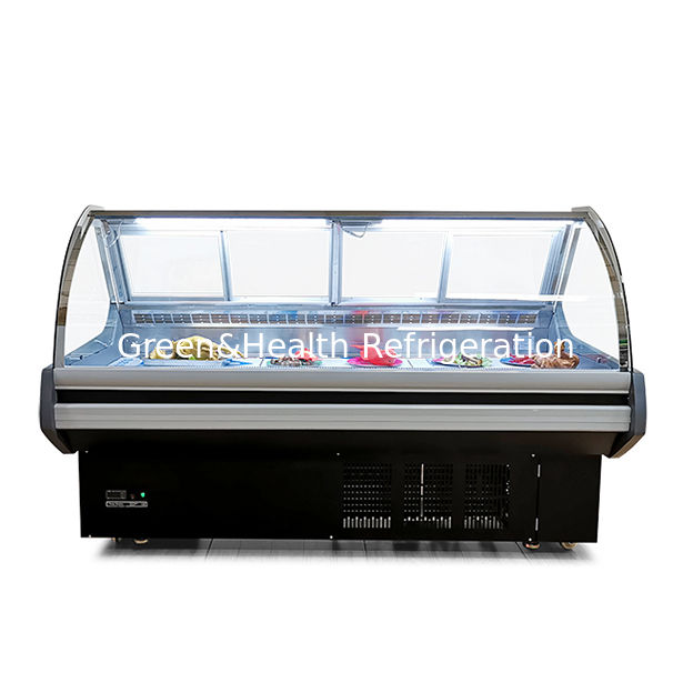Commerciële horizontale rood met LED-lichten vers vlees opslag display vriezer te koop