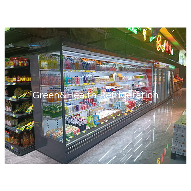 Rechthoekige vijflaag glasstructuur van roestvrij staal Fruit/groente/melkopslag Koelvrije koelkast