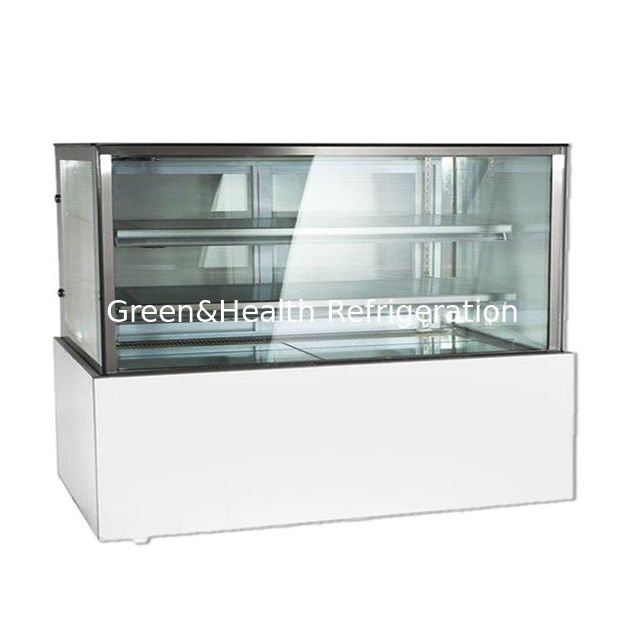 Fabrieksdirecte verkoop rechthoekig roestvrij staal glasmateriaal cake koelkast display vriezer