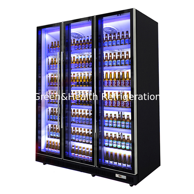 Three Defogging Glass Doors Multiple LED Lights Bar Storage Wine Freezer