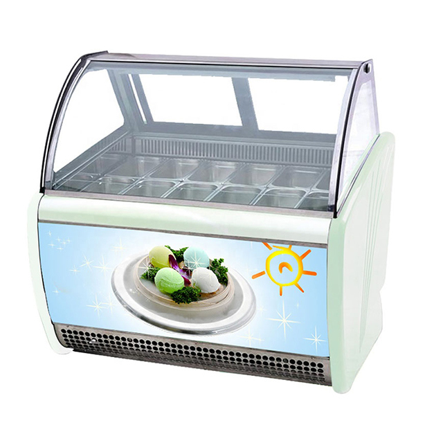 Dubbele rij 14 bak Grote capaciteit ijsopslag vriezer te koop