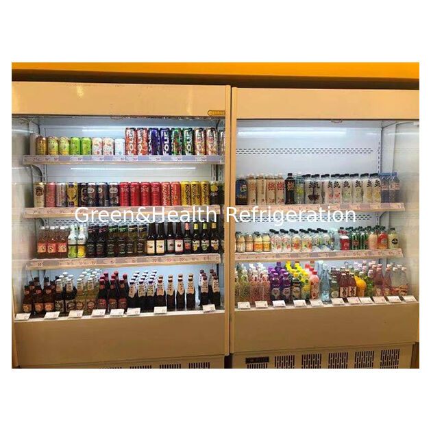 Kleine supermarkten/winkels bewaren groenten en fruit in open koelkasten