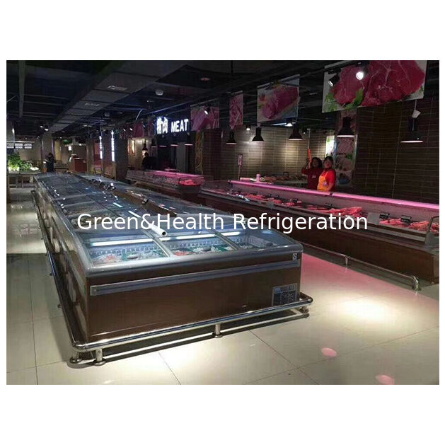 Supermarkt Commerciële horizontale bevroren voedselopslag Display Eiland Vrieskas