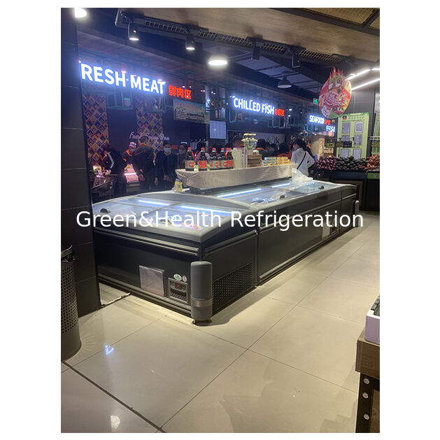 Supermarkt/winkel Horizontaal Grote bevroren voedselopslag Display Eiland Kasten Koelkast