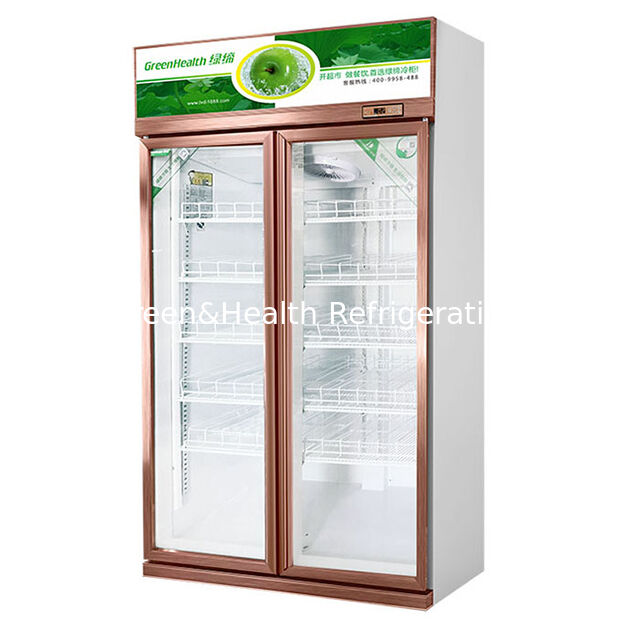 Double Glass Door Beverage Display Cooler met automatische ontdooiing en 1154L volume voor commercieel gebruik