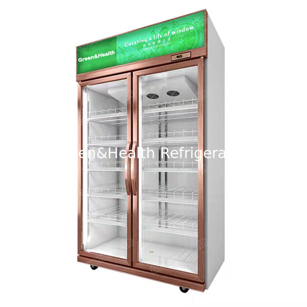 Double Glass Door Beverage Display Cooler met automatische ontdooiing en 1154L volume voor commercieel gebruik