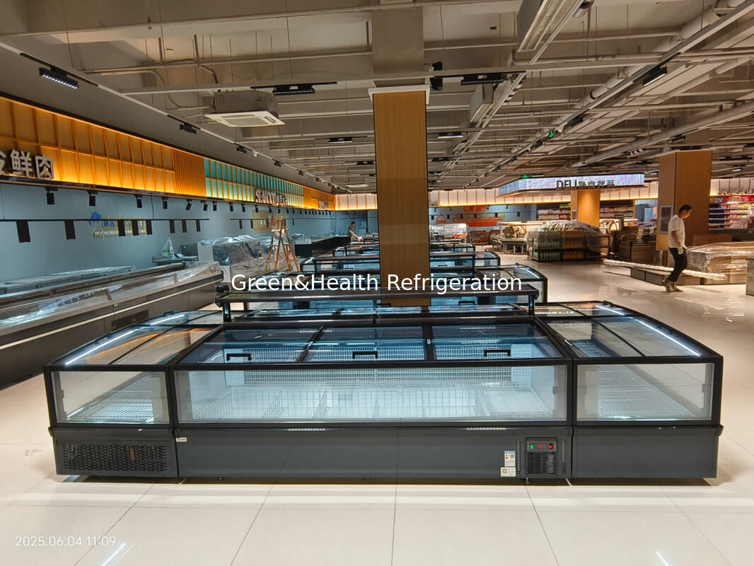 Directe fabrieksprijs gecombineerde eilanddisplayvriezer met grote glazen ramen en Secop-compressor