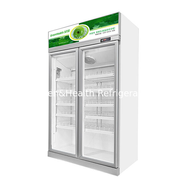 Double Door Silver Inverter Top Unit Beverage Display Freezer met automatische ontdooiing en 457L volume