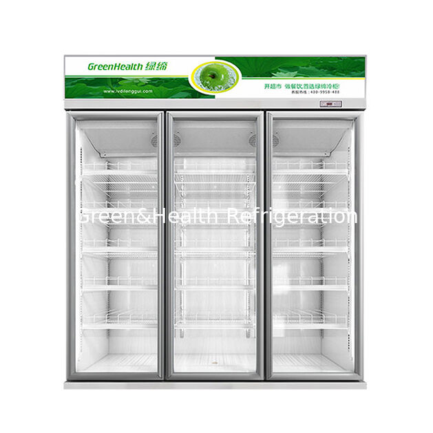 Double Door Silver Inverter Top Unit Beverage Display Freezer met automatische ontdooiing en 457L volume