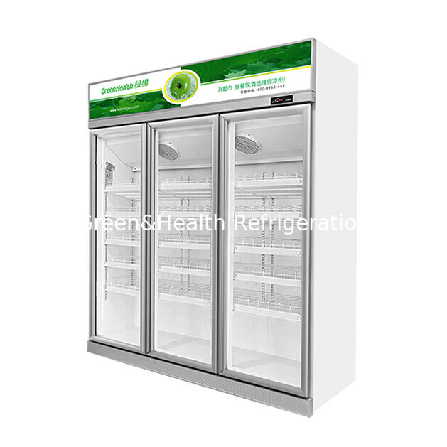 Double Door Silver Inverter Top Unit Beverage Display Freezer met automatische ontdooiing en 457L volume