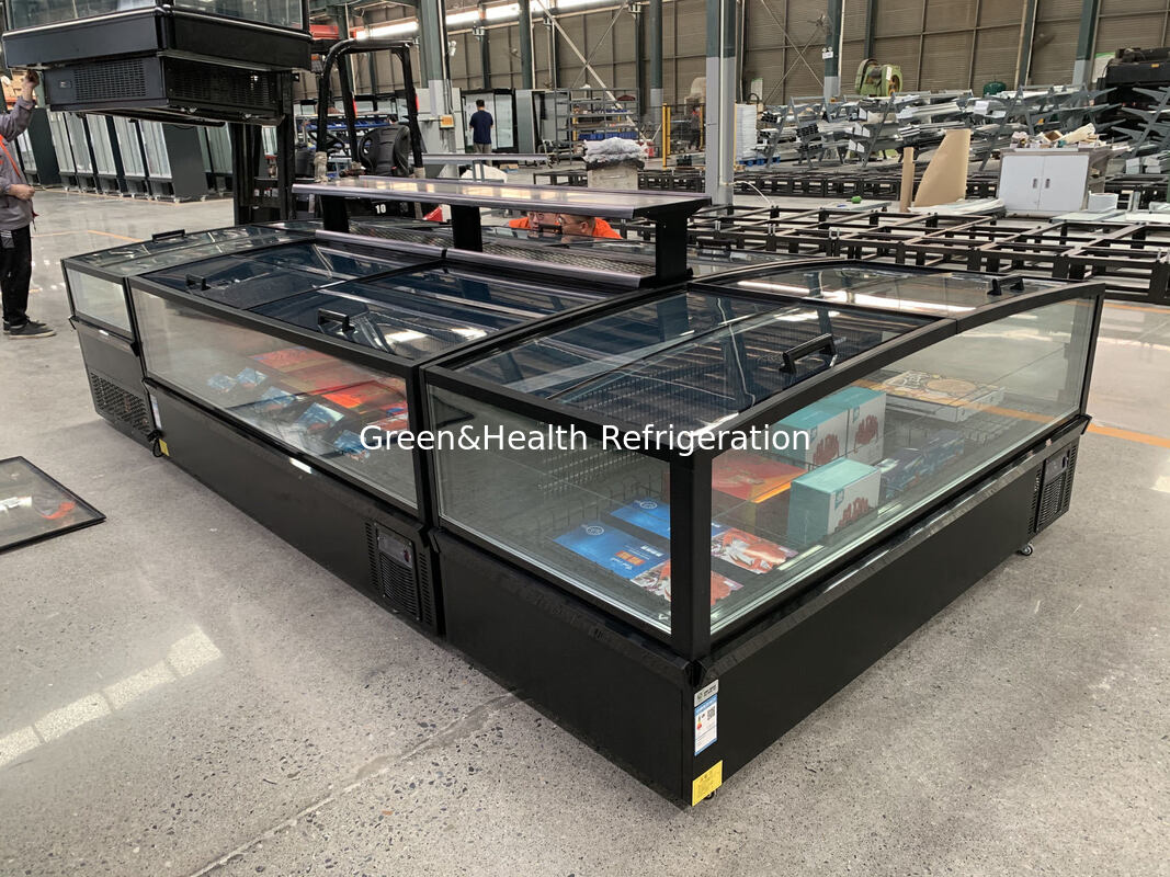 Supermarkt Energiebesparende Diepvries Gecombineerde Commerciële Display Vriezer Chest Freezer Met Automatische Ontdooiing