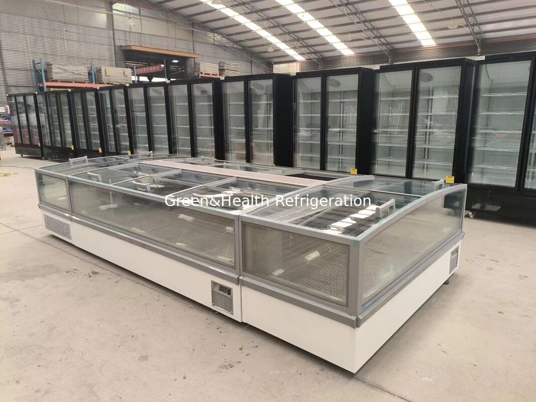 Supermarkt Energiebesparende Diepvries Gecombineerde Commerciële Display Vriezer Chest Freezer Met Automatische Ontdooiing
