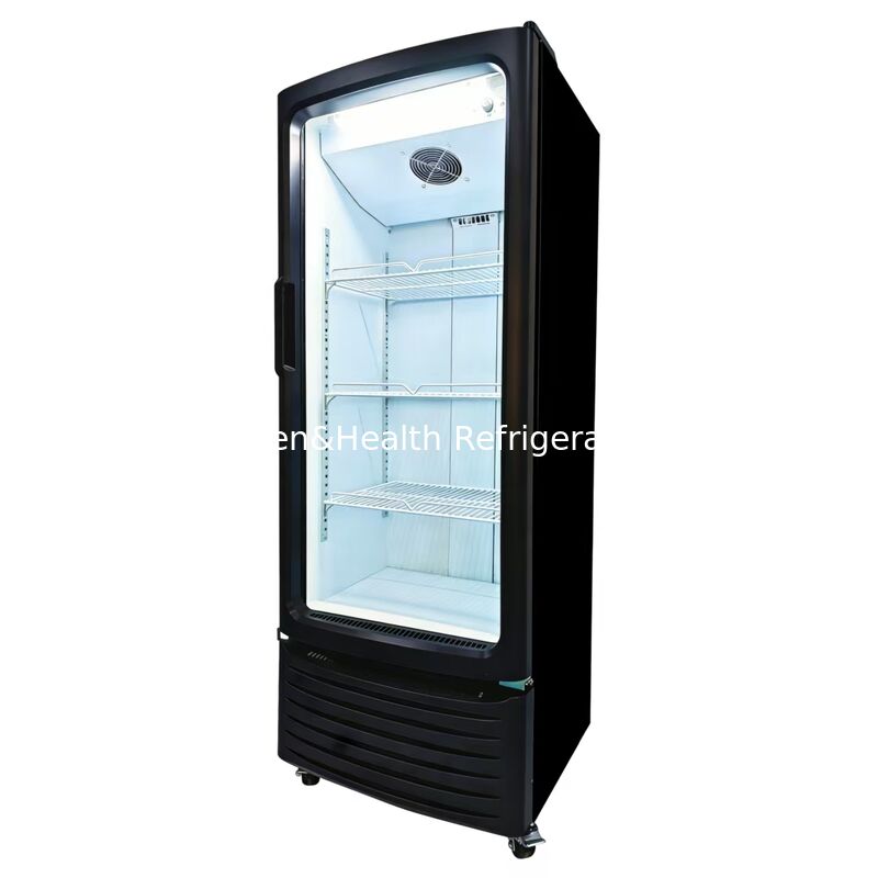 Supermarkt Enkele Glazen Deur Commerciële Display Koeler Rechtopstaande Koeler Ventilator-Koeling Drank Koelapparatuur