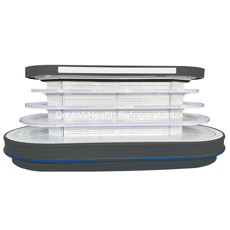 Commerciële open koelmachine met automatische ontdooiings-LED-verlichting en energiebesparing voor een supermarktdisplay