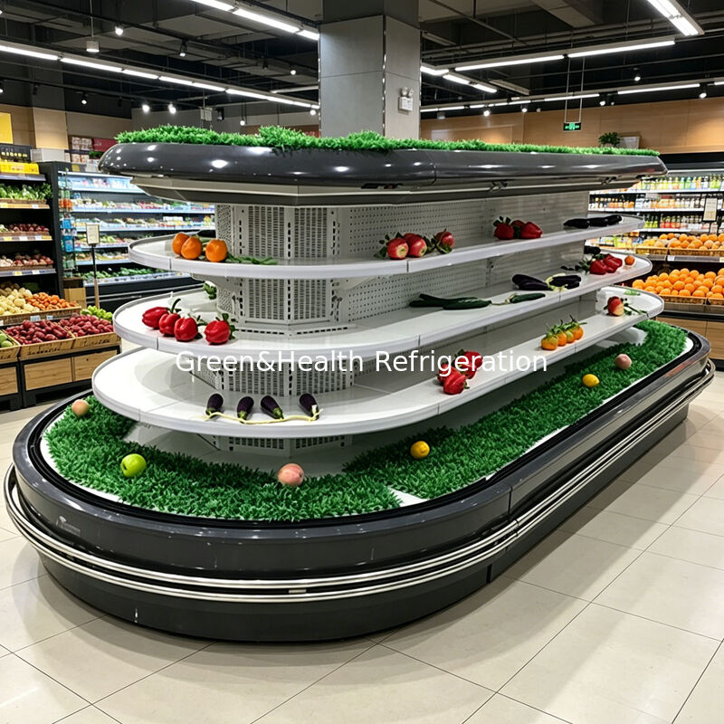 Supermarkt Multideck Open Chiller met automatische ontdooiing LED-verlichting en energiebesparende koelkast