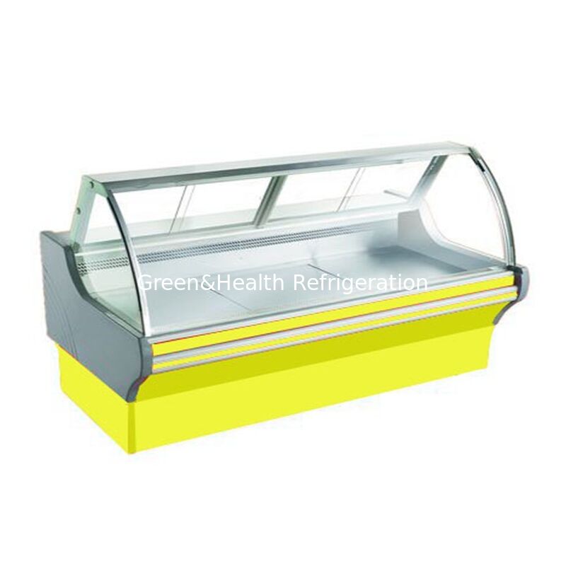 Commerciële horizontale fliptop gekookte voedsel display koelkast met LED-licht en ventilator koeling in roestvrij staal constructie
