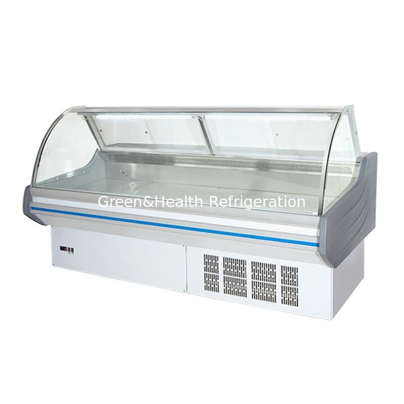 Commerciële horizontale fliptop gekookte voedsel display koelkast met LED-licht en ventilator koeling in roestvrij staal constructie