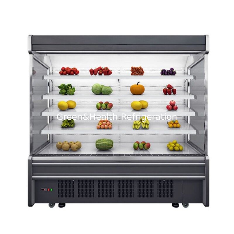 Commerciële open-type display vriezer met 5 lagen plank ingebouwd in compressor en roestvrij staal constructie