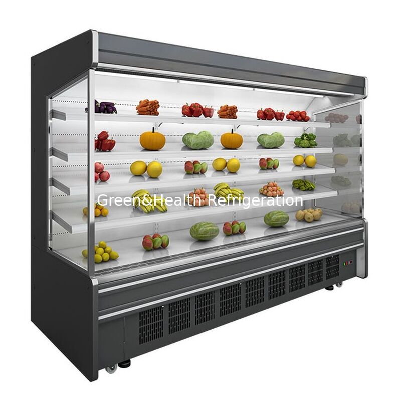 Commerciële open-type display vriezer met 5 lagen plank ingebouwd in compressor en roestvrij staal constructie