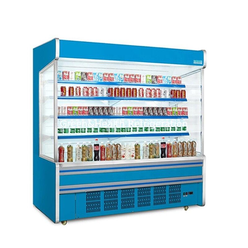 Commerciële open-type display vriezer met 5 lagen plank ingebouwd in compressor en roestvrij staal constructie