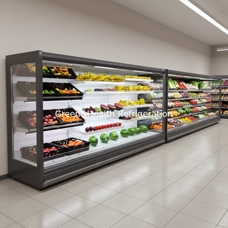 Black Commercial Display Freezers Refrigerator Showcase for Butchery Shop Meat Products