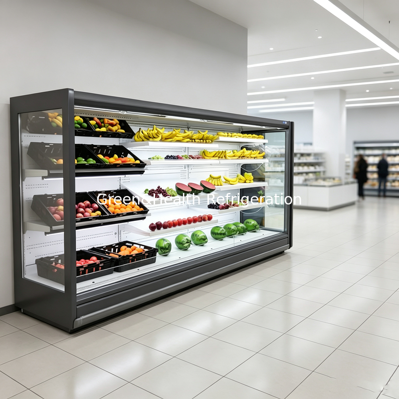 Supermarket Multideck Refrigerator Open Merchandiser Display Chiller For Vegetable Fruit