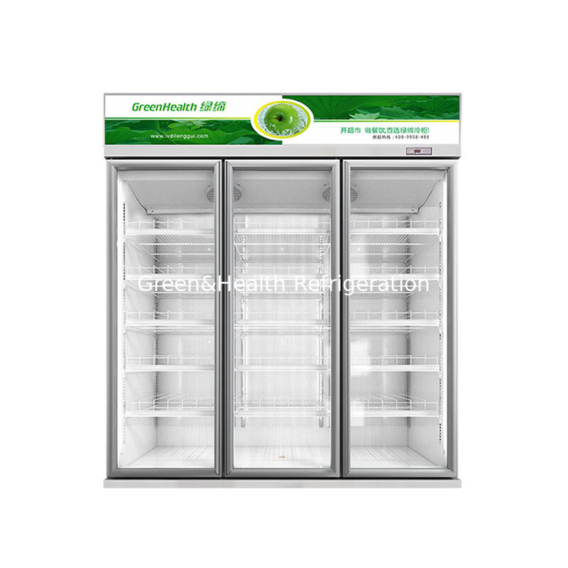 GreenHealth LG-1000W 3-deurs commerciële koelkast voor frisdranken, top-mount-eenheid, 0 ̊10°C