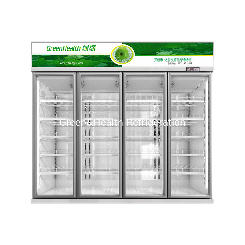 GreenHealth LG-1000W 3-deurs commerciële koelkast voor frisdranken, top-mount-eenheid, 0 ̊10°C