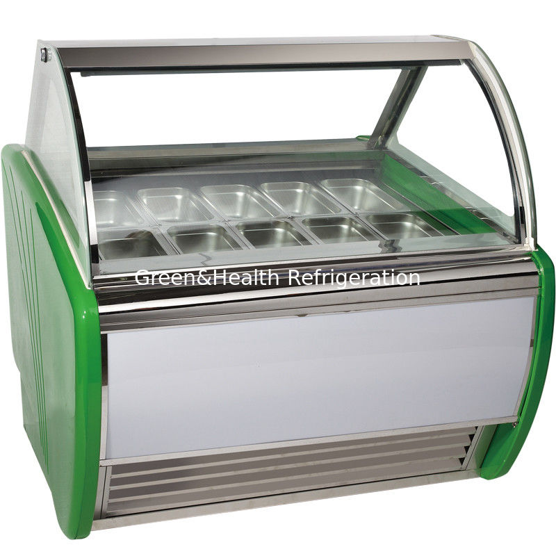10/12/14/16/18 Pannen Gelato Freezer Blauw Hard IJsscherm Display Freezer