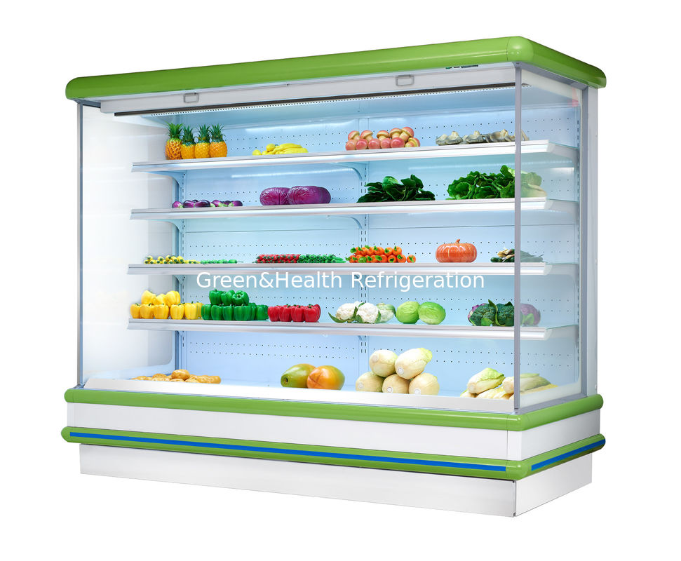 Van de het dek open vertoning van het supermarktfruit multi insteek de ijskaststop in harder van de type de open vertoning