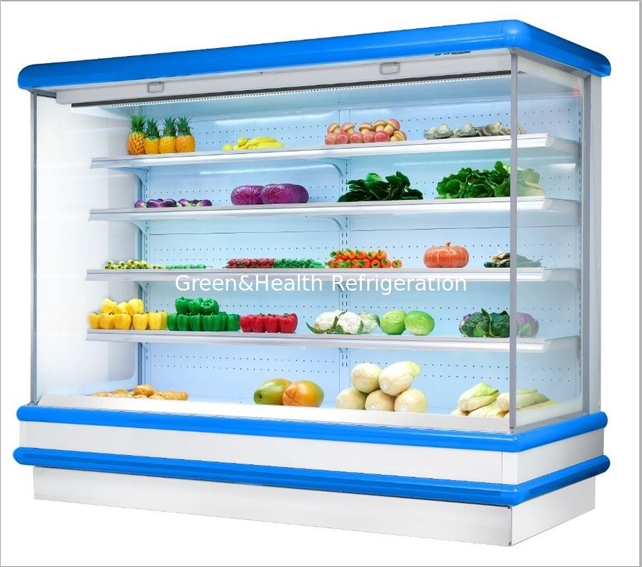 Van de het dek open vertoning van het supermarktfruit multi insteek de ijskaststop in harder van de type de open vertoning