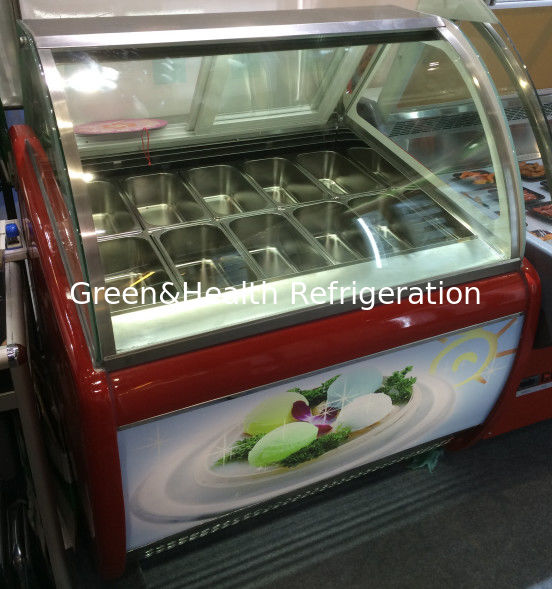 Pan Grootte 325*176*100mm Gepersonaliseerde roestvrijstalen ijsvertoning vriezer