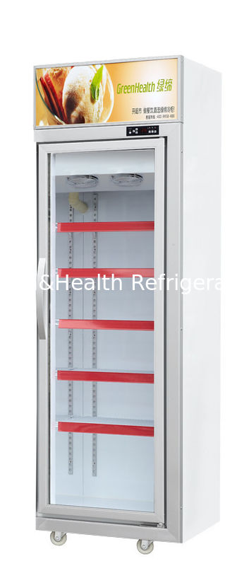 Commerciële glazen deurvriezer met een capaciteit van 500 l en Danfoss-compressor - Verticale bevroren displaykoelkast met drielaagse gehardglasdeur