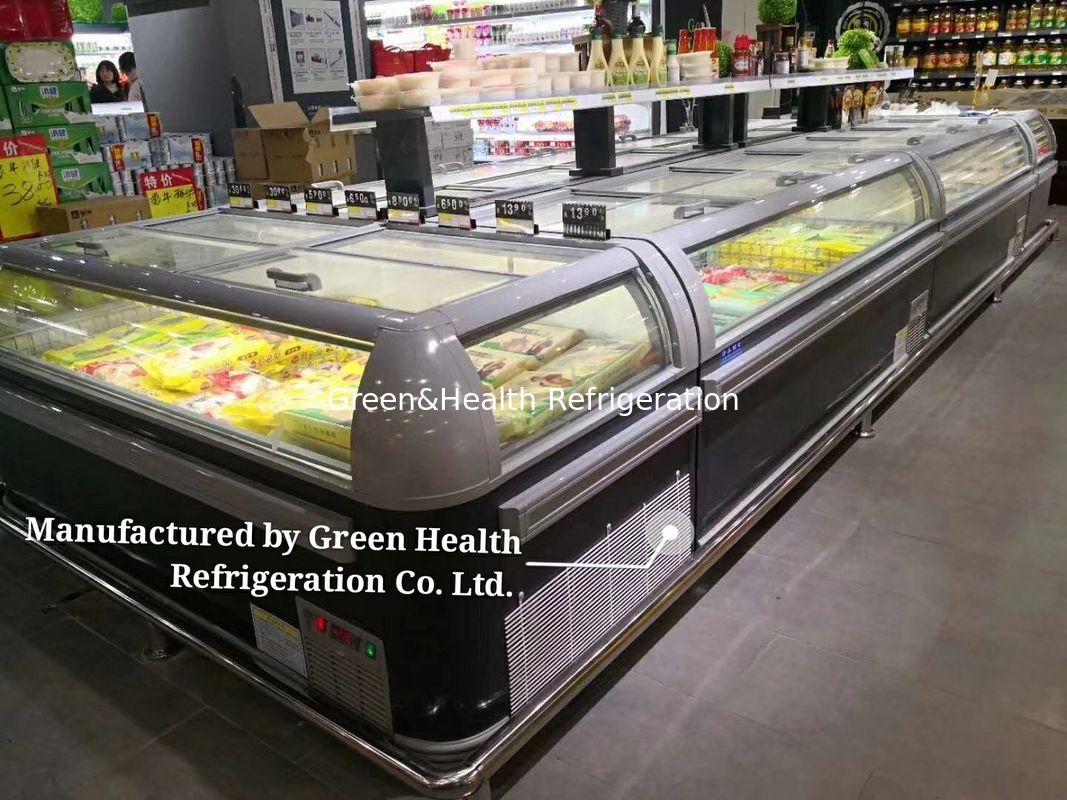 1.9m Commerciële eiland display vriezer met LED-licht en R404a koelmiddel 2100x890x890mm Chest vriezer
