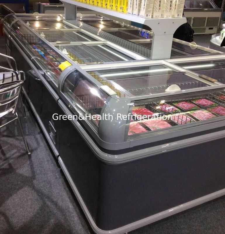 1.9m Commerciële eiland display vriezer met LED-licht en R404a koelmiddel 2100x890x890mm Chest vriezer