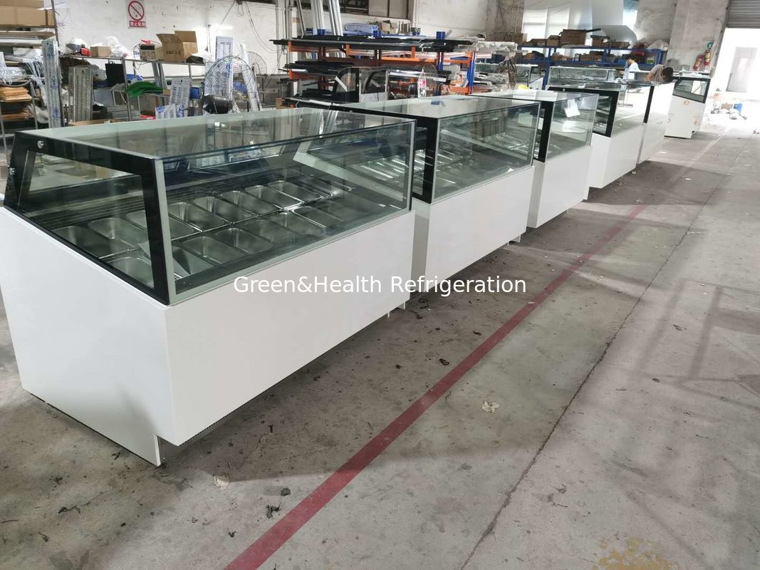 Commerciële ventilatorkoeling voor ijsdisplayvriezer met roestvrijstalen pannen en digitale controller
