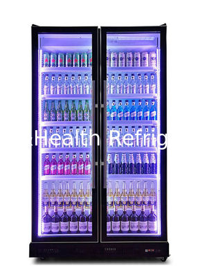Grote capaciteit 800L/1200L commerciële glazen deur dranken display koelkast met drie-laag anti-mist gehard glas deuren en intelligente air-cooling systeem