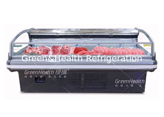 Commerciële vleesdisplaykoelmachine met dynamische koeling LED-verlichting en Danfoss/Secop-compressoren voor supermarkten