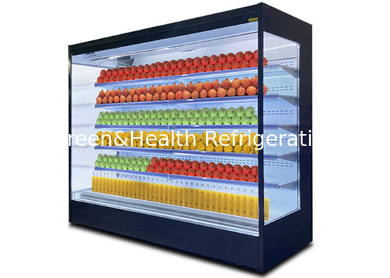 Het Gordijn Multidek Open Front Standing Display Cooler van de supermarktlucht