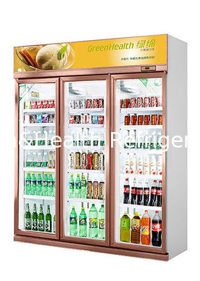 Supermarkt Drank Display Chiller Met Zelf Rebound Glazen Deur