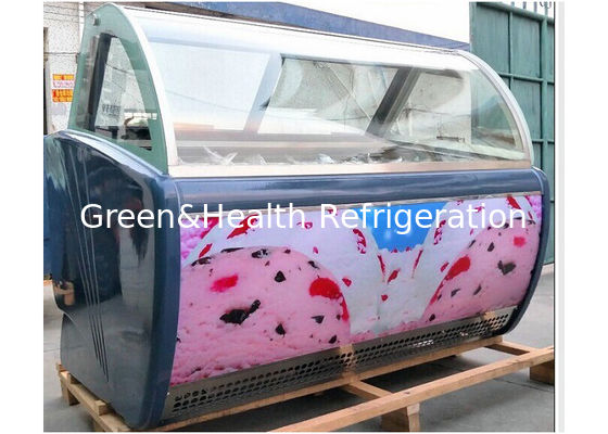 Commerciële Gelato-Diepvriezer 12 van de Roomijsvertoning Vrije Pannenvorst